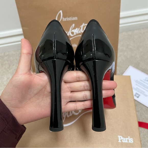 Christian Louboutin Black Maud 100 Patent & Suede Pumps Size 35 Brand New in Box - Picture 10 of 13